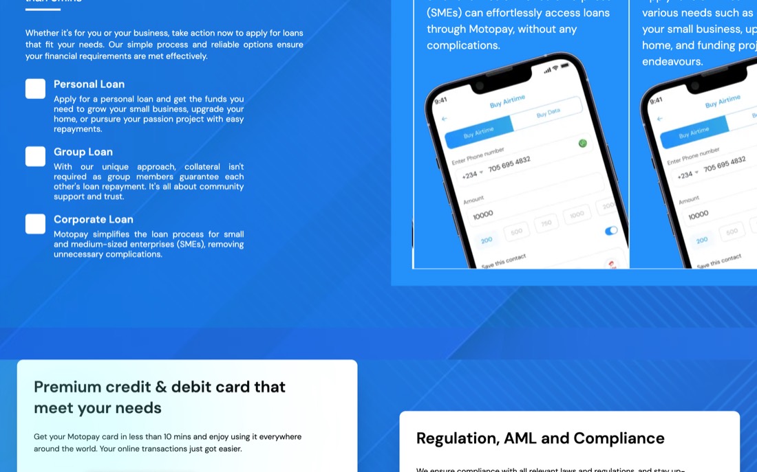 MotoPay website screenshot 3